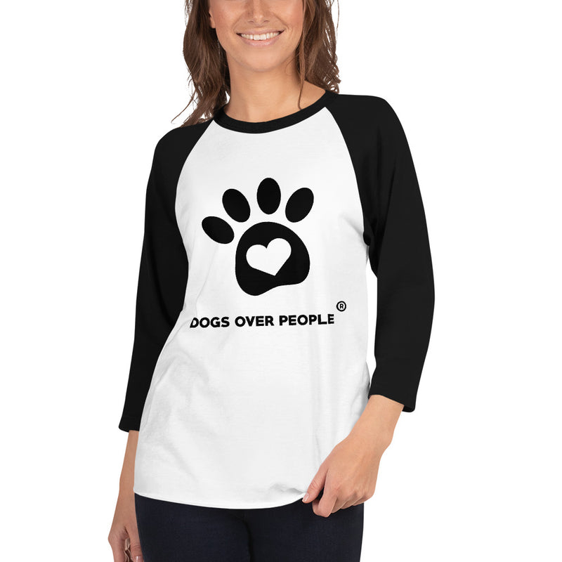 Dogs Over People 3/4 sleeve raglan shirt - Dogs Over People 